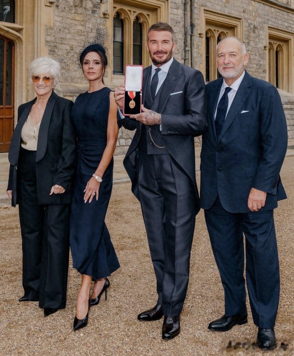 德宏信投 贝克汉姆温莎城堡授封爵士! 全家除大儿子都出席 贝克汉姆好像父亲